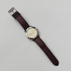 Michael Kors Mens Brown Leather Strap Watch